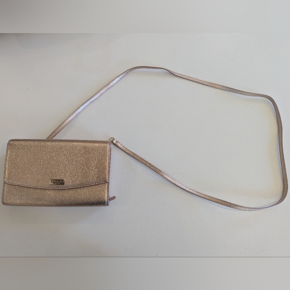 KATE SPADE Laurel Way Winni Crossbody Wallet Rose Gold Leather Purse Bag